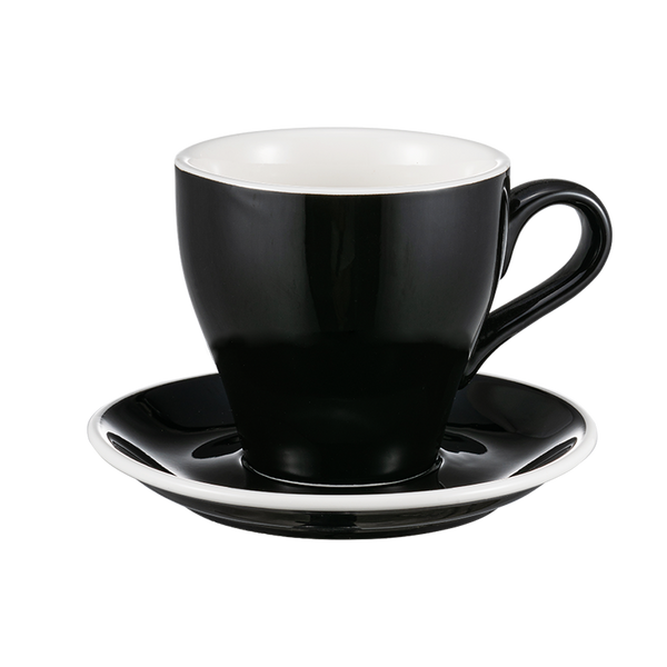 I.XXI Tulip Coffee Cup with Saucer 280ml, Black