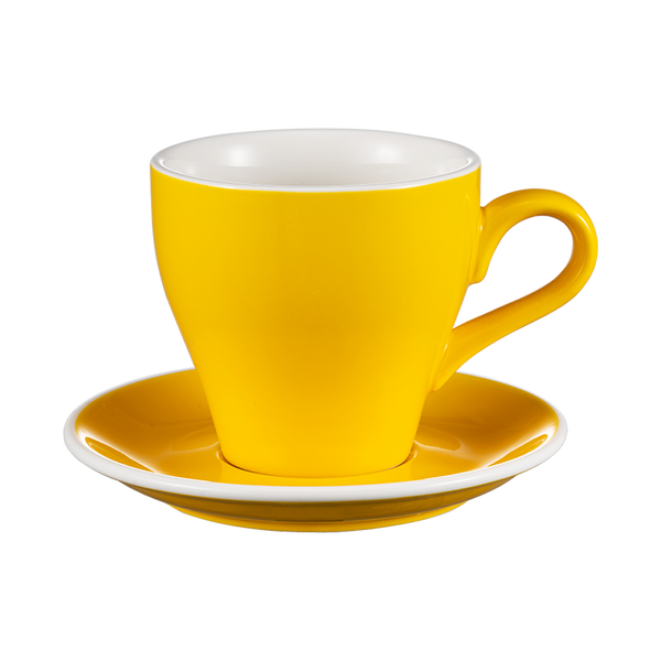 I.XXI Tulip Coffee Cup with Saucer 280ml, Yellow