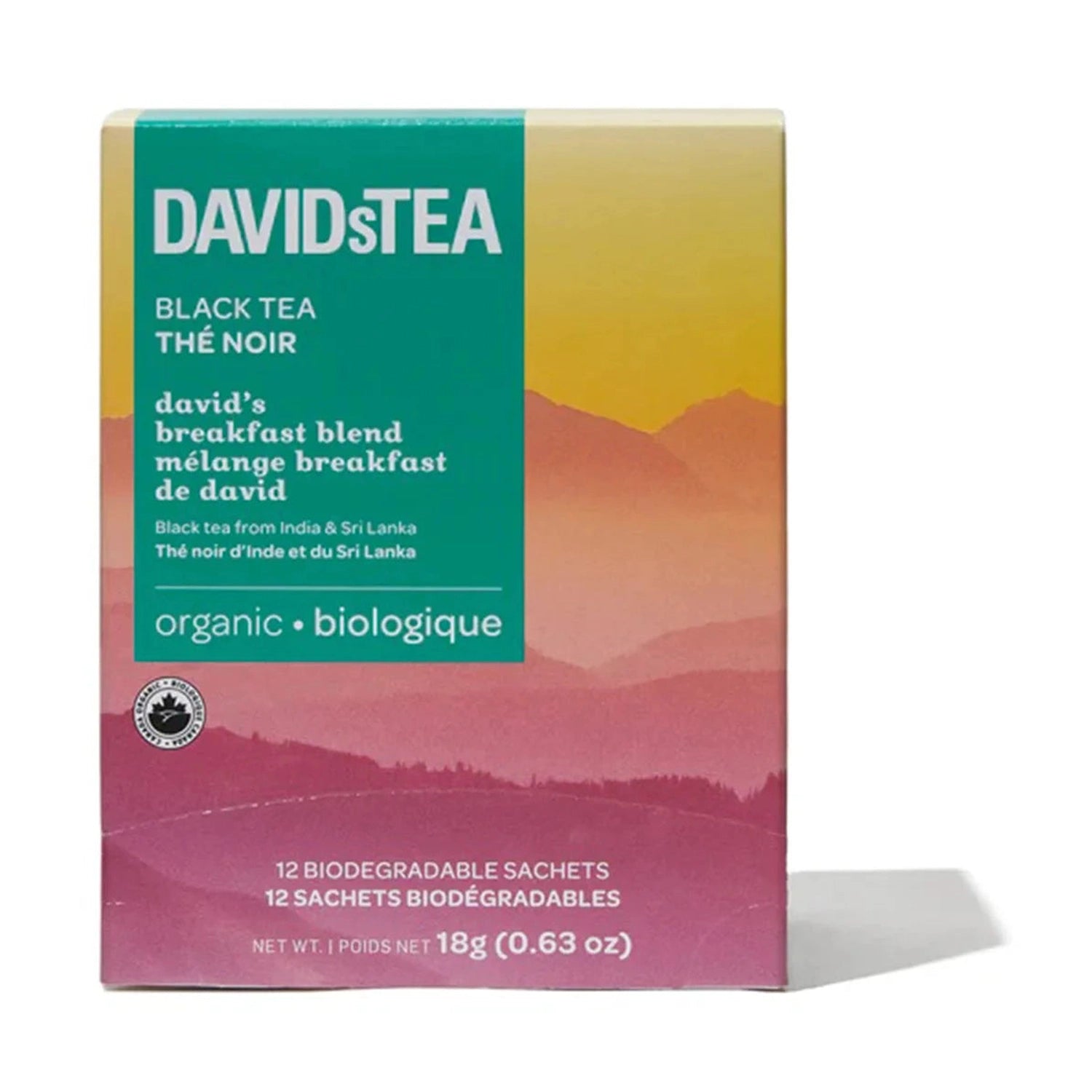 DavidsTea David's Organic Breakfast Blend Filterbag Tea, 12 Pack