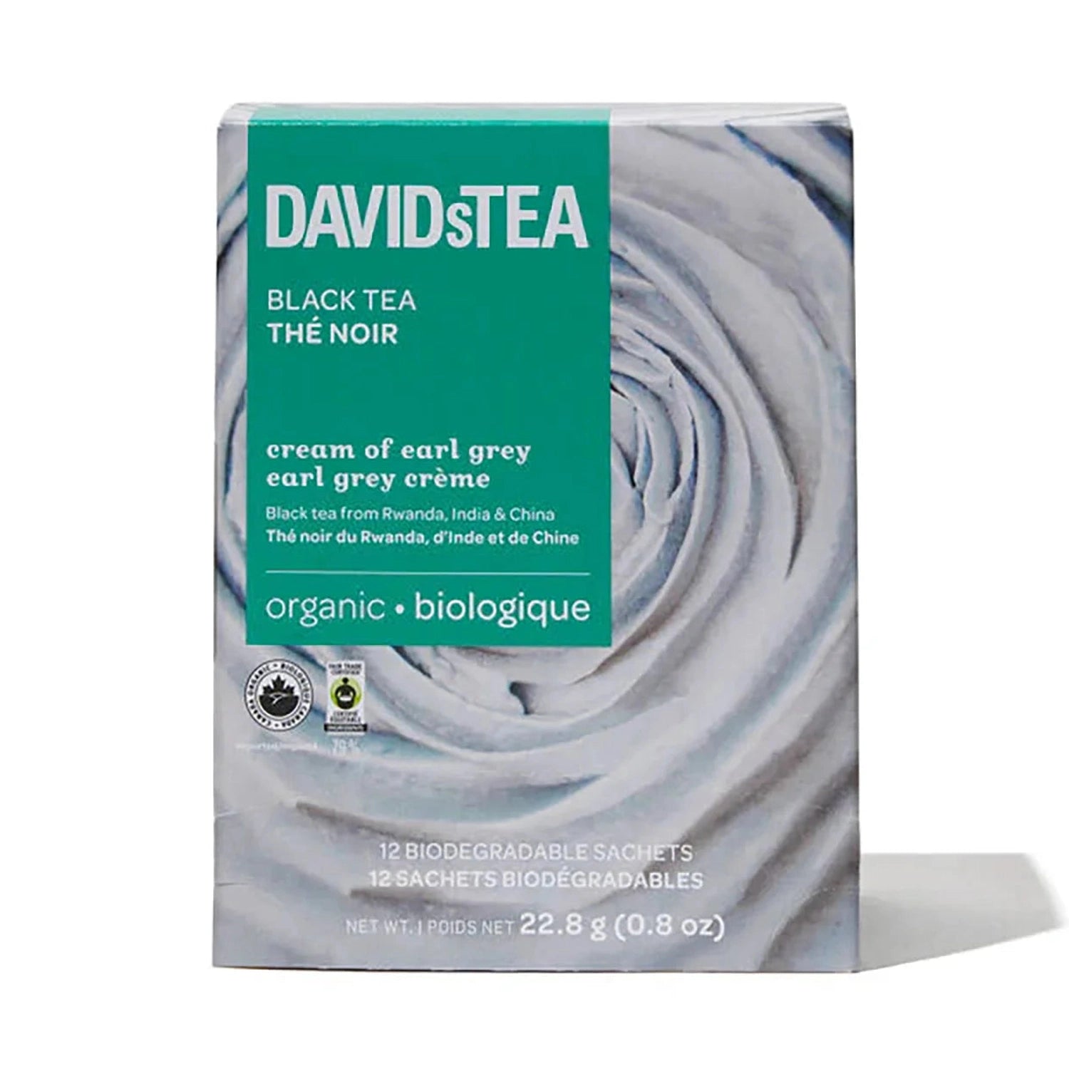 DavidsTea Organic Cream of Earl Grey Filterbag Tea, 12 Pack
