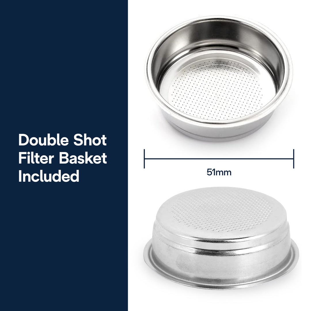 DeLonghi 51mm Bottomless Portafilter, Rosewood DLSC085