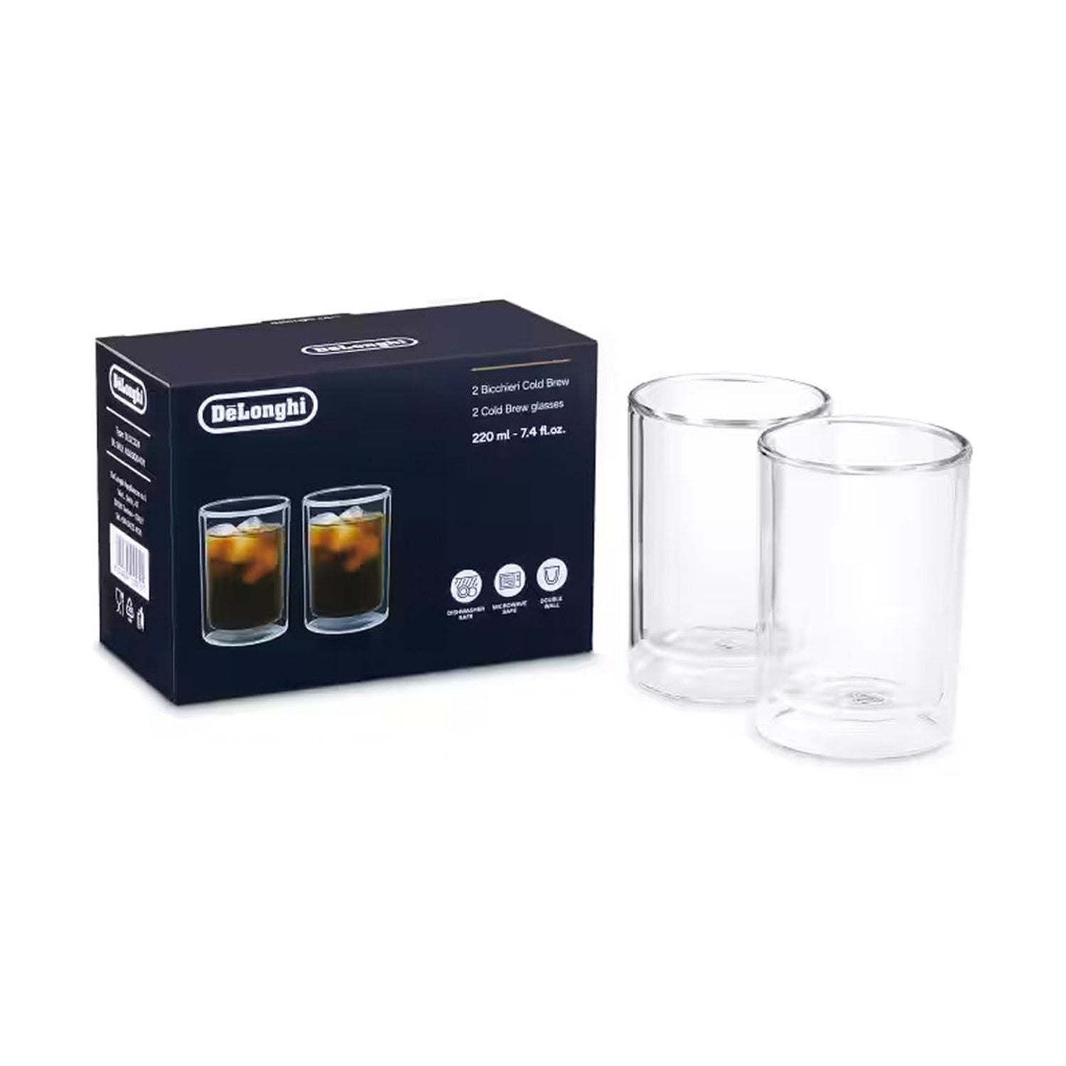 DeLonghi 7.4oz. Double Wall Cold Brew Glasses, Set of 2 #DLSC324