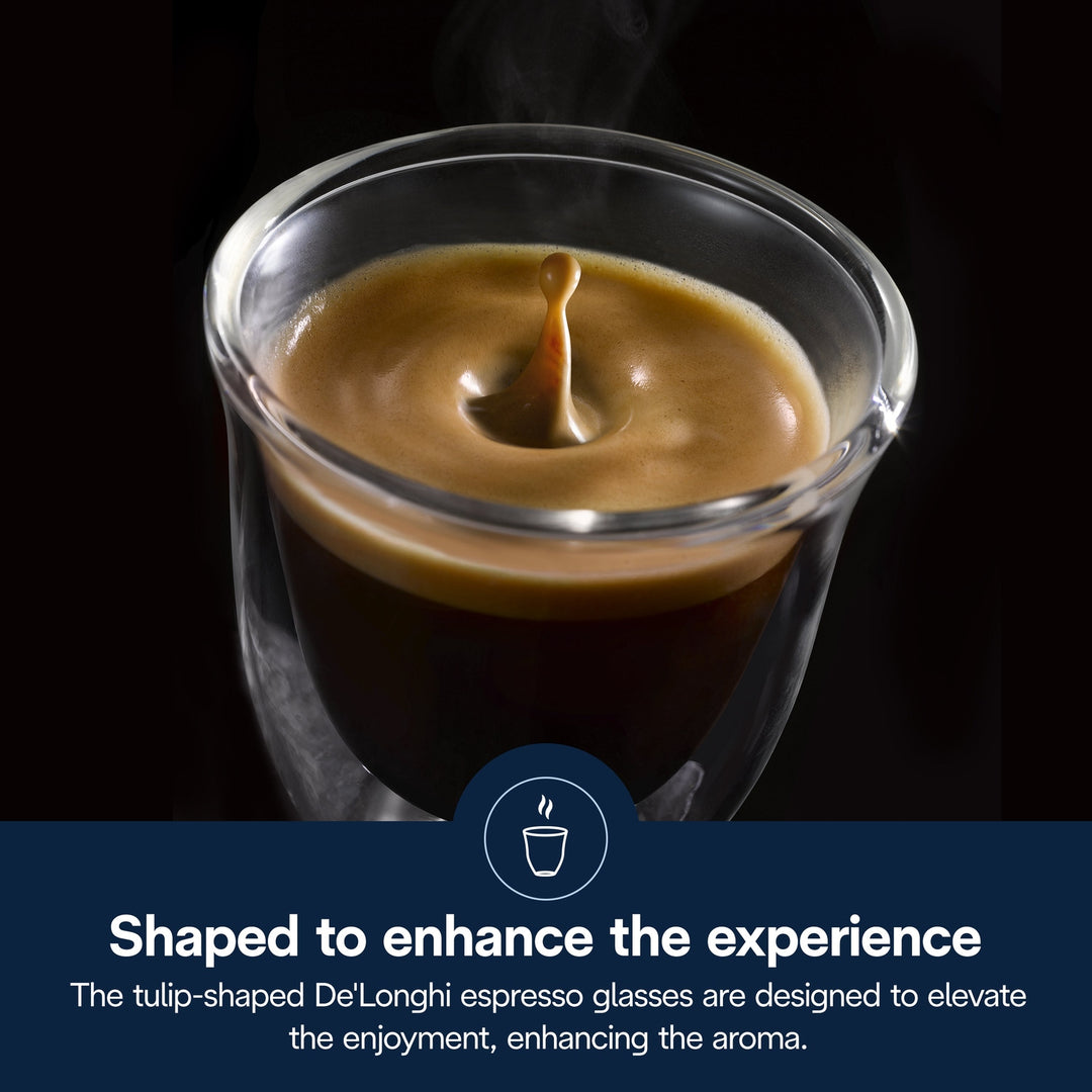 DeLonghi Bicchieri Glass Espresso Cups, Set of 2