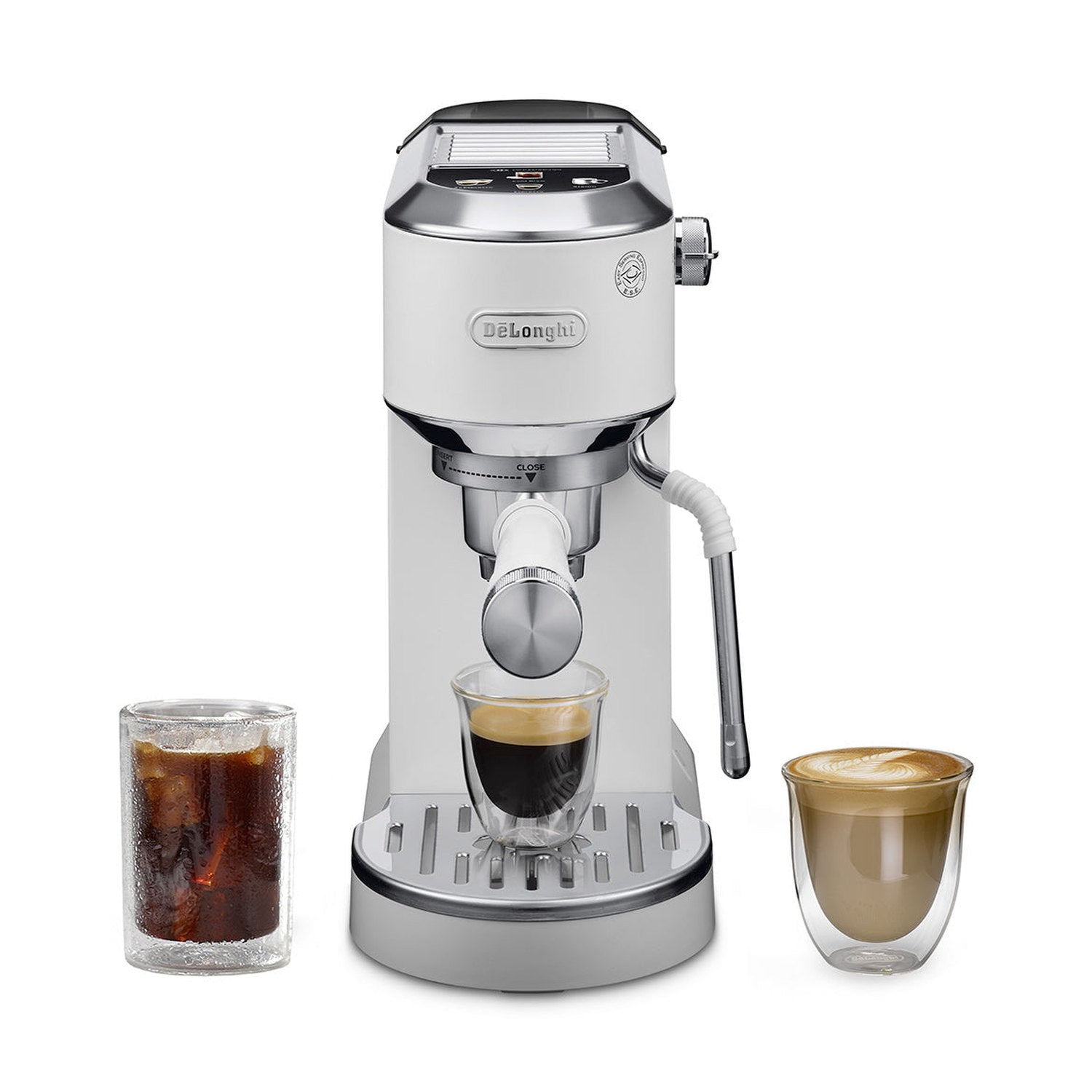 DeLonghi Dedica Duo Espresso Machine with Cold Brew, White #EC890WI