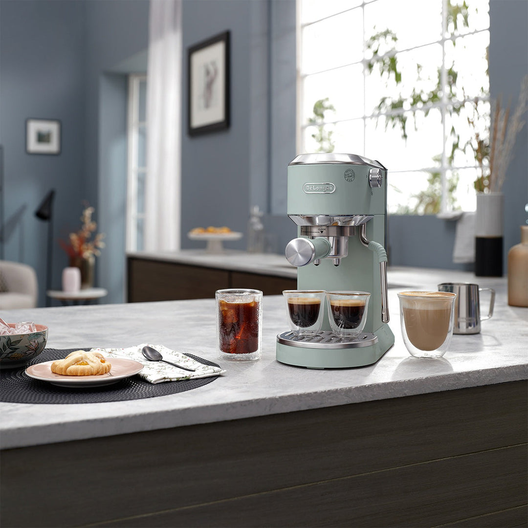 DeLonghi Dedica Duo Espresso Machine with Cold Brew, Pistachio 