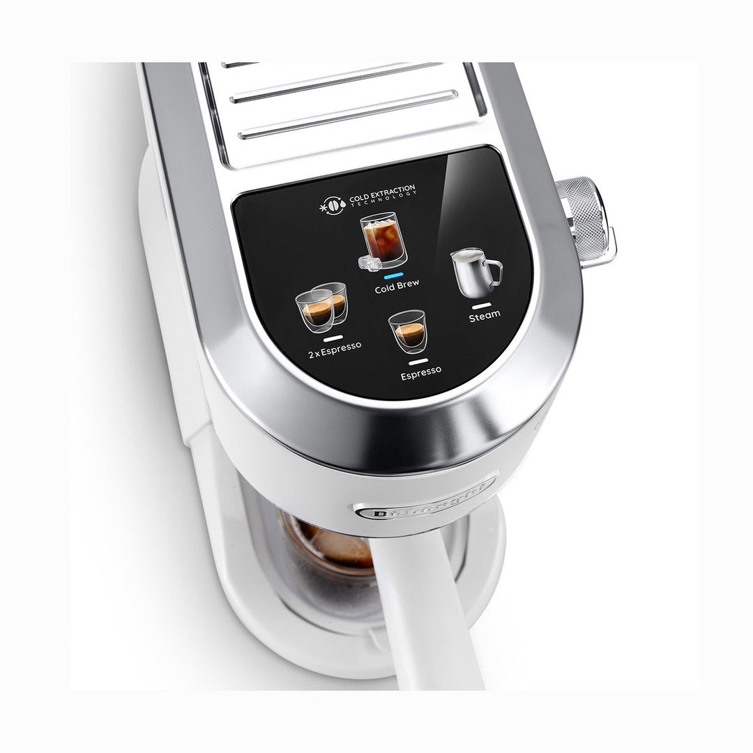 DeLonghi Dedica Duo Espresso Machine with Cold Brew, White 