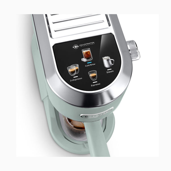 DeLonghi Dedica Duo Espresso Machine with Cold Brew, Pistachio #EC890GR
