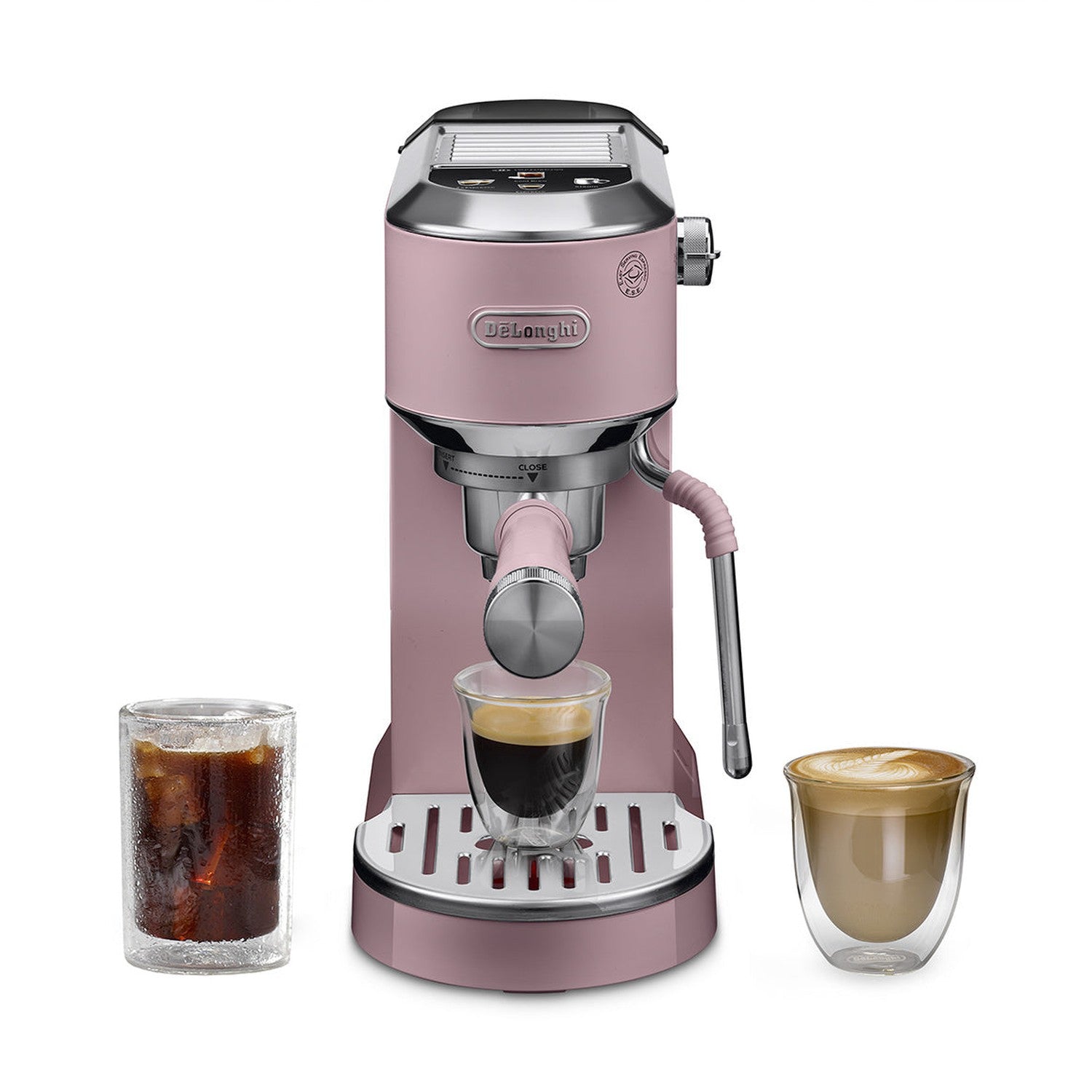 DeLonghi Dedica Duo Espresso Machine with Cold Brew, Rose #EC890PK