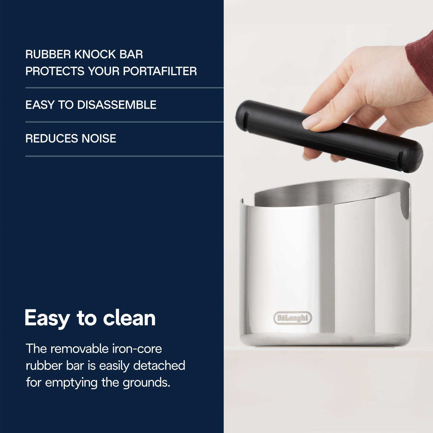DeLonghi Knock Box, Stainless Steel