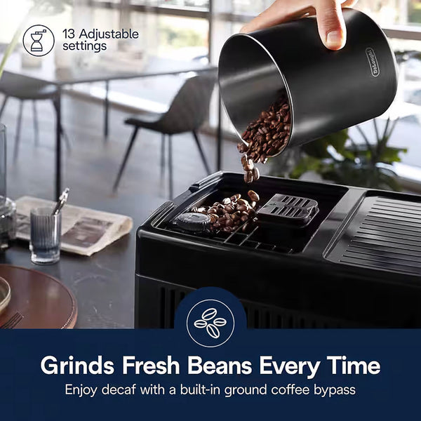 Delonghi Dinamica Plus Silver Automatic Espresso Machine #ECAM38085SB