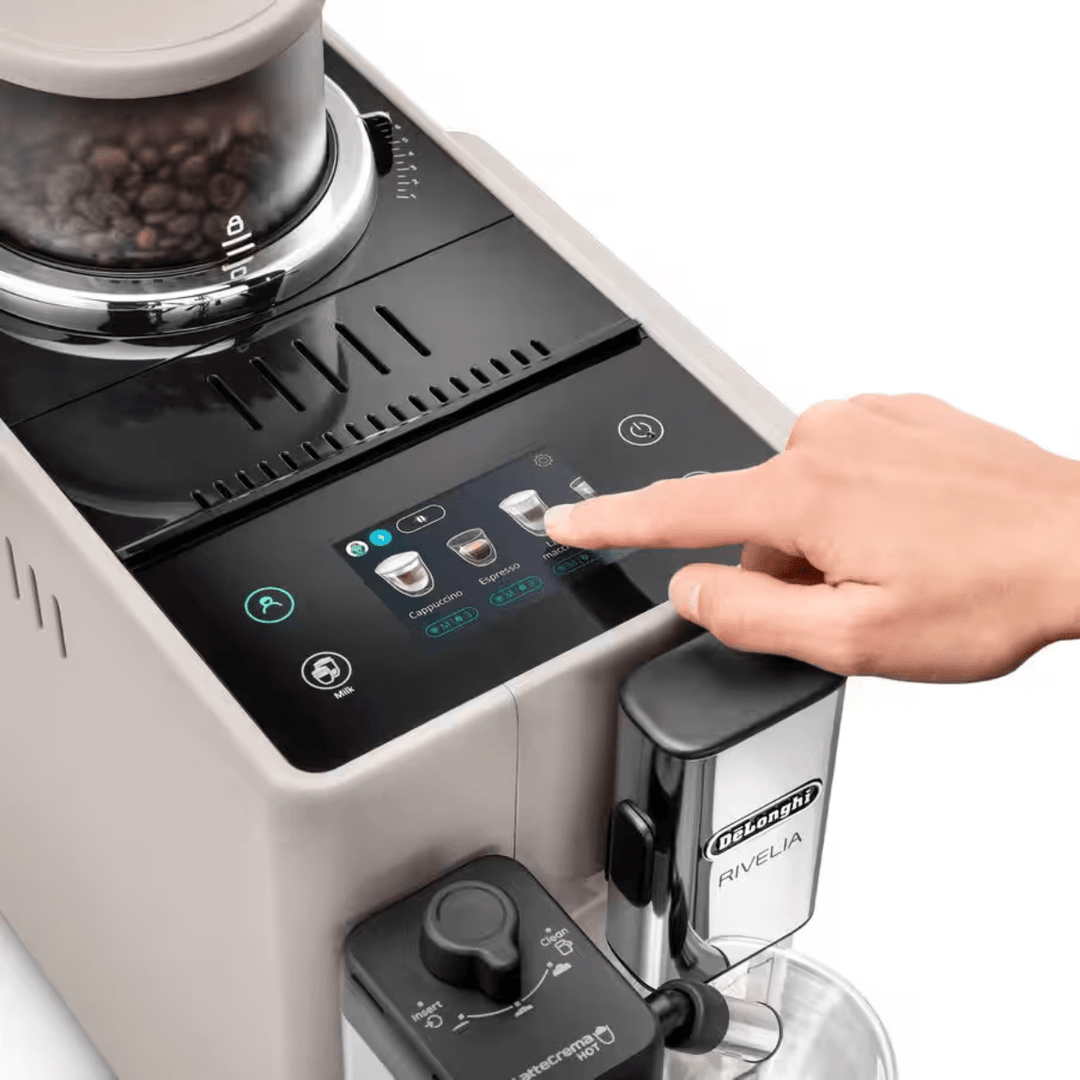 Delonghi Rivelia Automatic Espresso Machine with LatteCrema, Sand Beige #EXAM44055BG