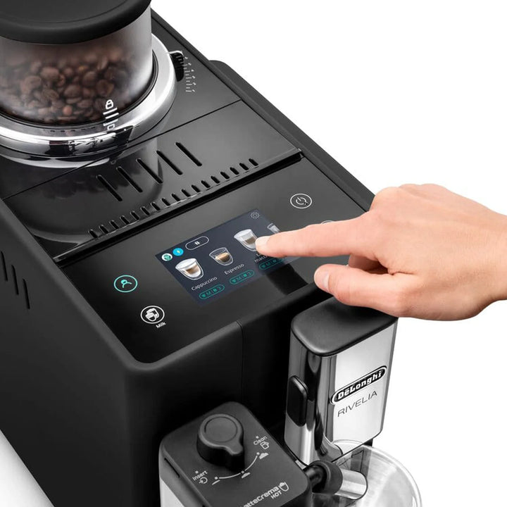 Delonghi Rivelia Automatic Espresso Machine with LatteCrema, Onyx Black 