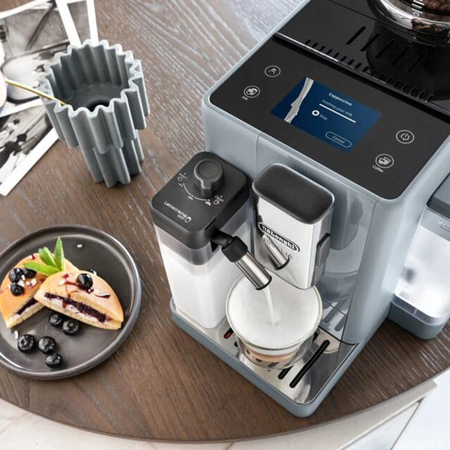 Delonghi Rivelia Automatic Espresso Machine with LatteCrema, Grey #EXAM44055G