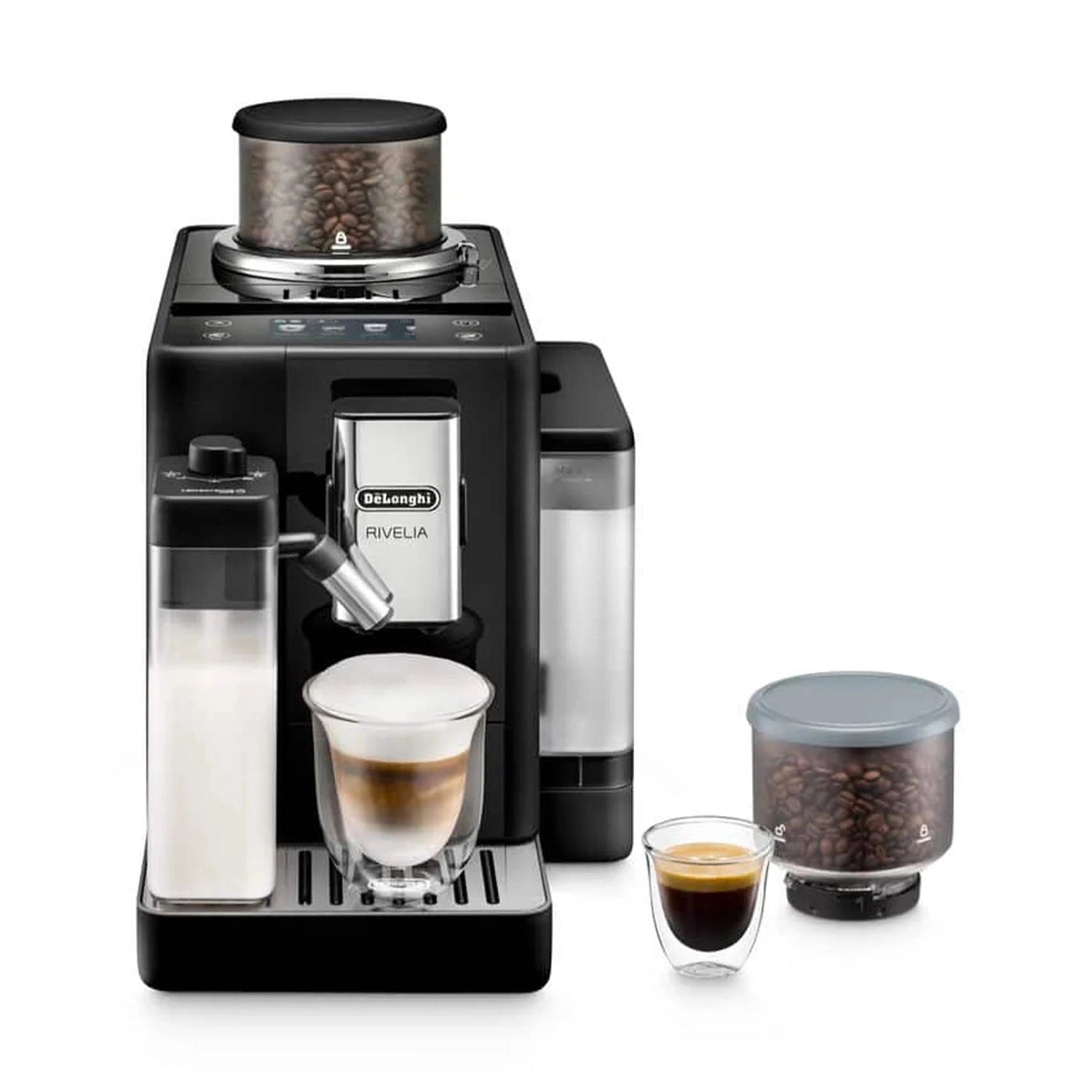 Delonghi Rivelia Automatic Espresso Machine with LatteCrema, Onyx Black #EXAM44055B