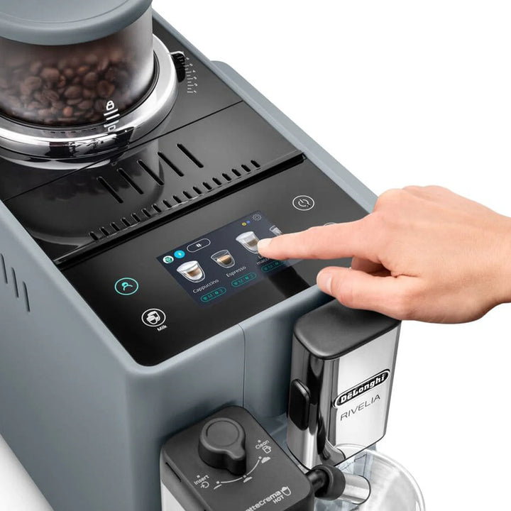 Delonghi Rivelia Automatic Espresso Machine with LatteCrema, Grey 