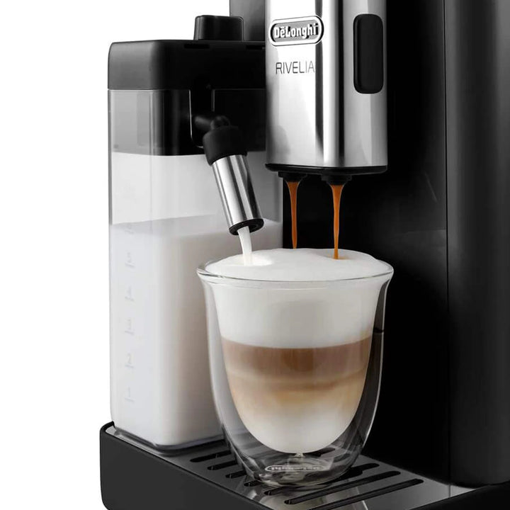Delonghi Rivelia Automatic Espresso Machine with LatteCrema, Onyx Black 