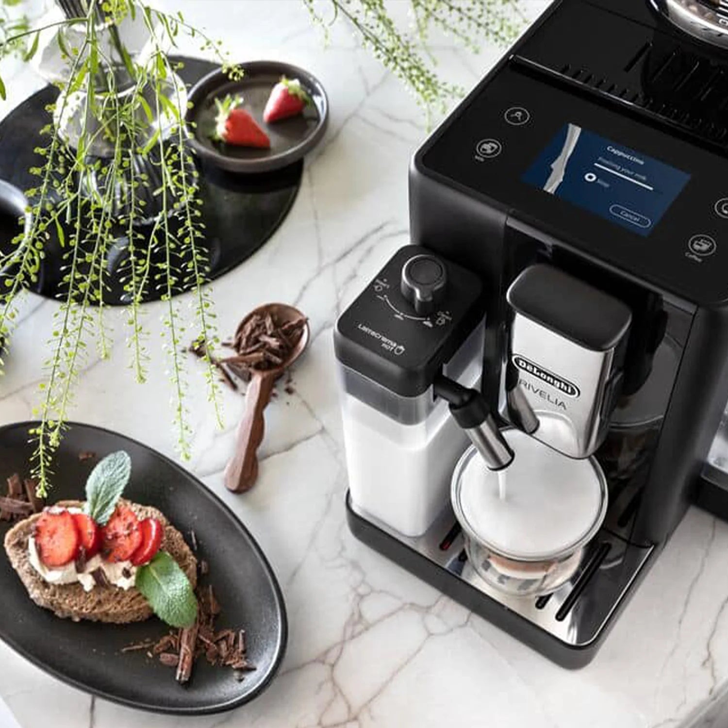 Delonghi Rivelia Automatic Espresso Machine with LatteCrema, Onyx Black #EXAM44055B