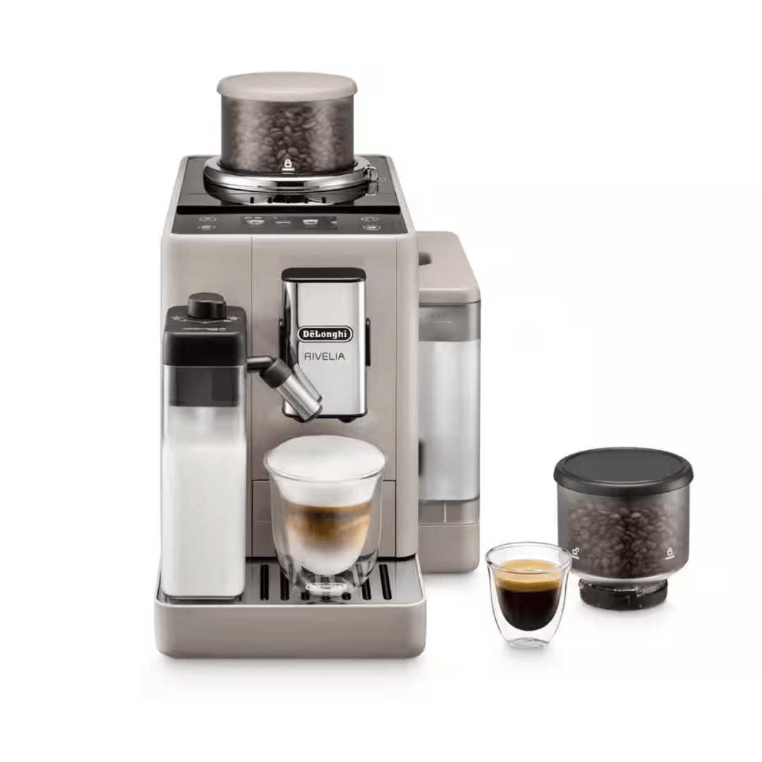 Delonghi Rivelia Automatic Espresso Machine with LatteCrema, Sand Beige 