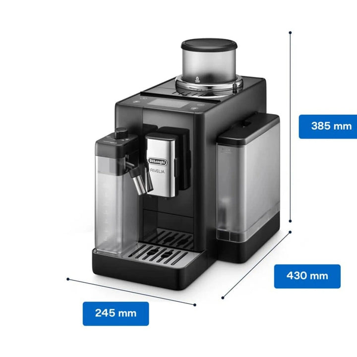 Delonghi Rivelia Automatic Espresso Machine with LatteCrema, Onyx Black 
