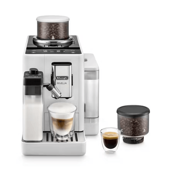 Delonghi Rivelia Automatic Espresso Machine with LatteCrema, White 