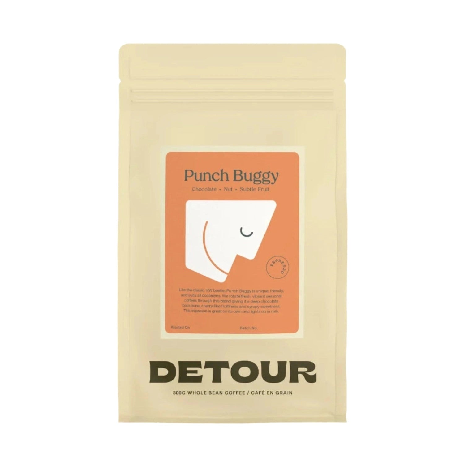 Detour Punch Buggy Espresso Whole Bean Coffee, 300 g
