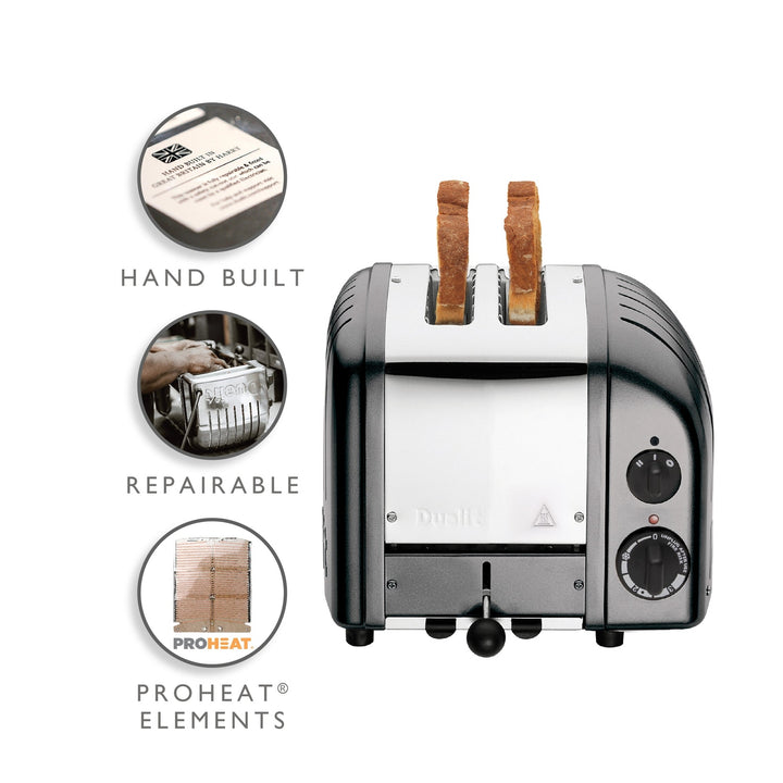 Dualit NewGen Classic Toaster 2-Slot, Metallic Charcoal 