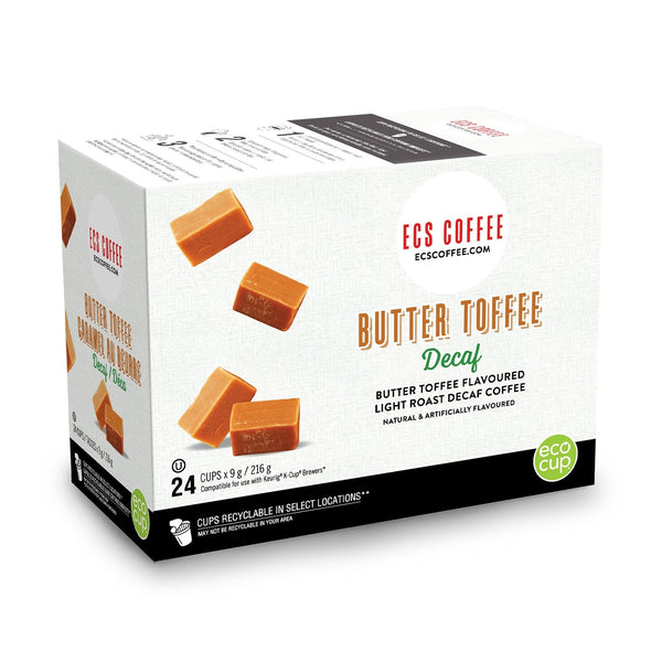 ECS Coffee Decaf Butter Toffee Single Serve Coffee 24 Pack