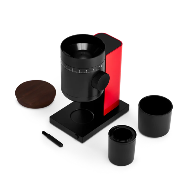 Fellow Opus 2 All Purpose Grinder, Cherry Red & Walnut #FLLW-1222CH-NA