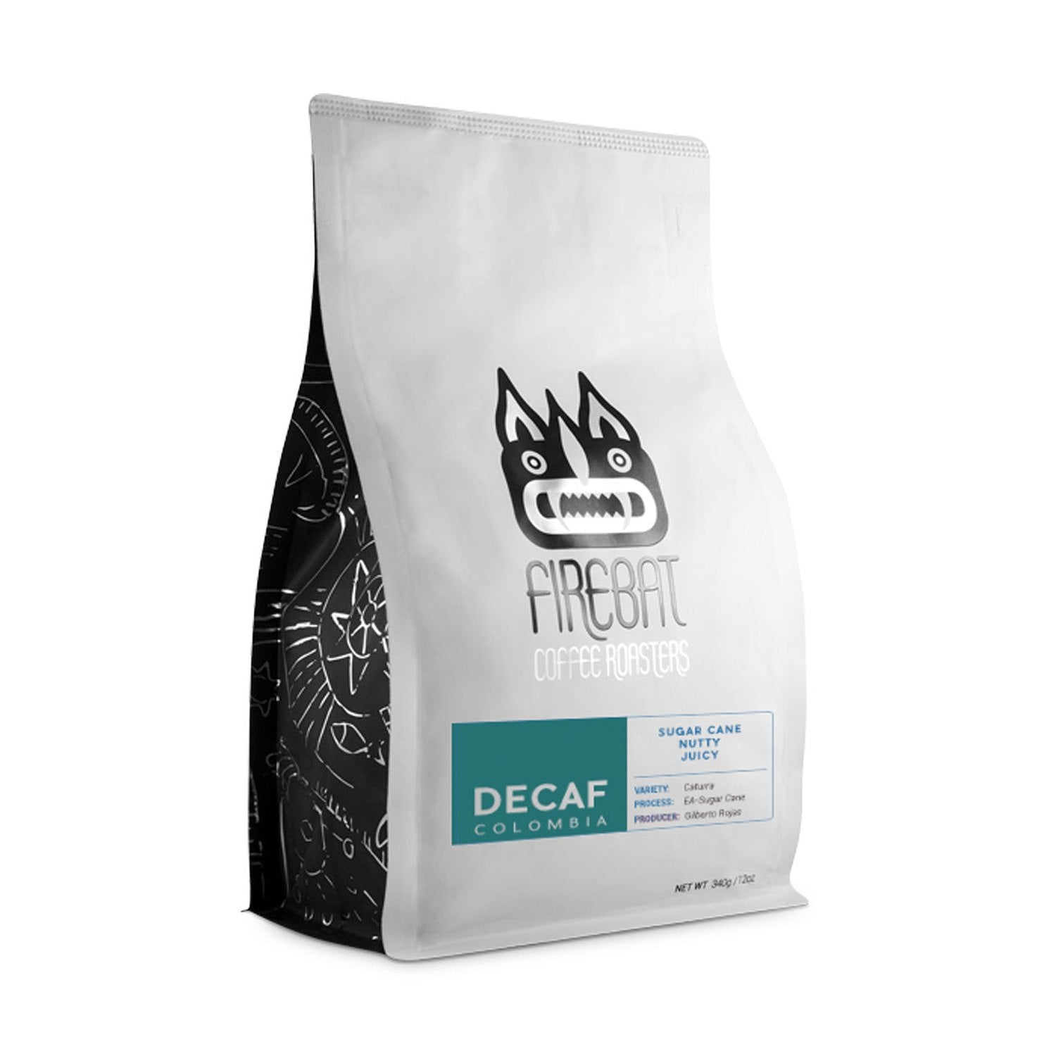 Firebat Colombia Sugarcane Decaf Whole Bean, 12oz