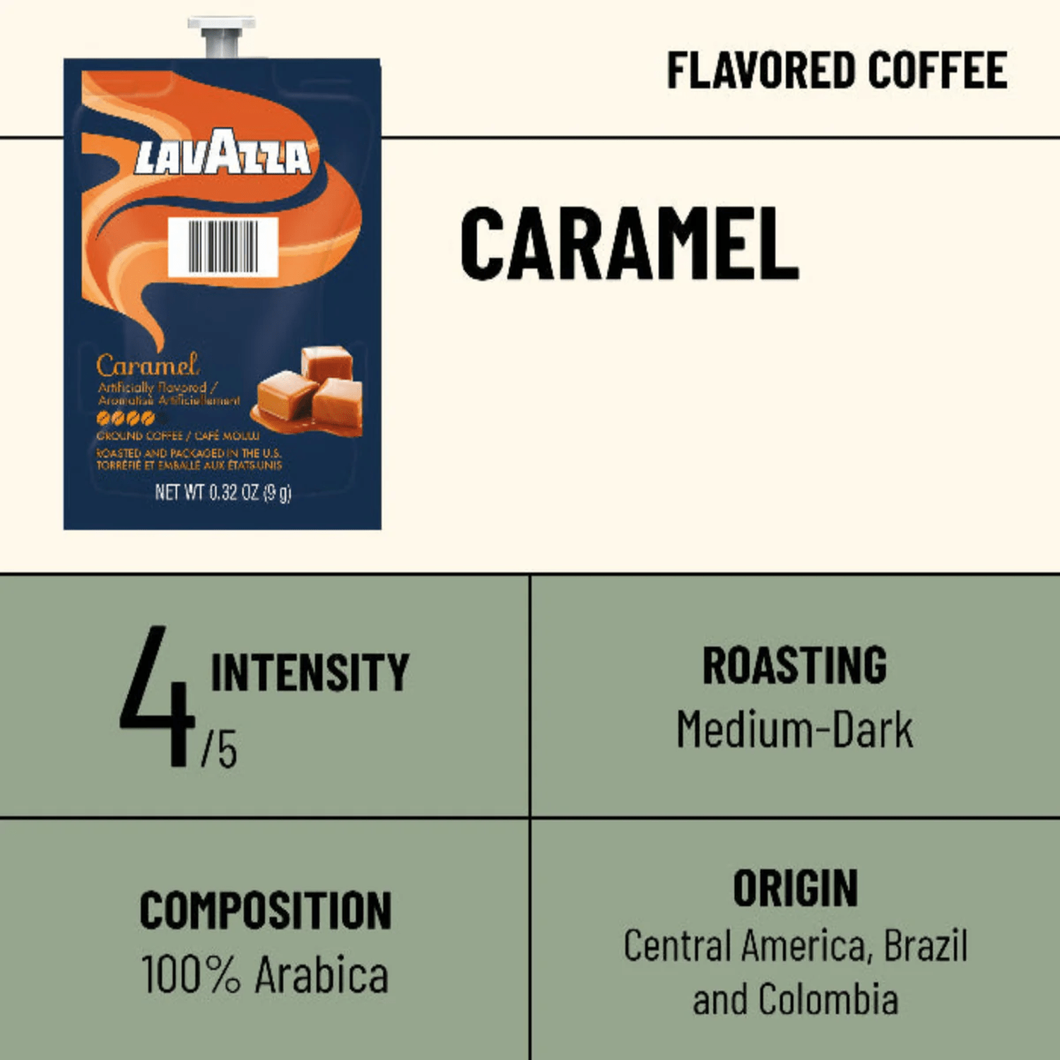 Flavia Lavazza Caramel Flavoured Coffee Professional Freshpacks 19 Count or 76 Case