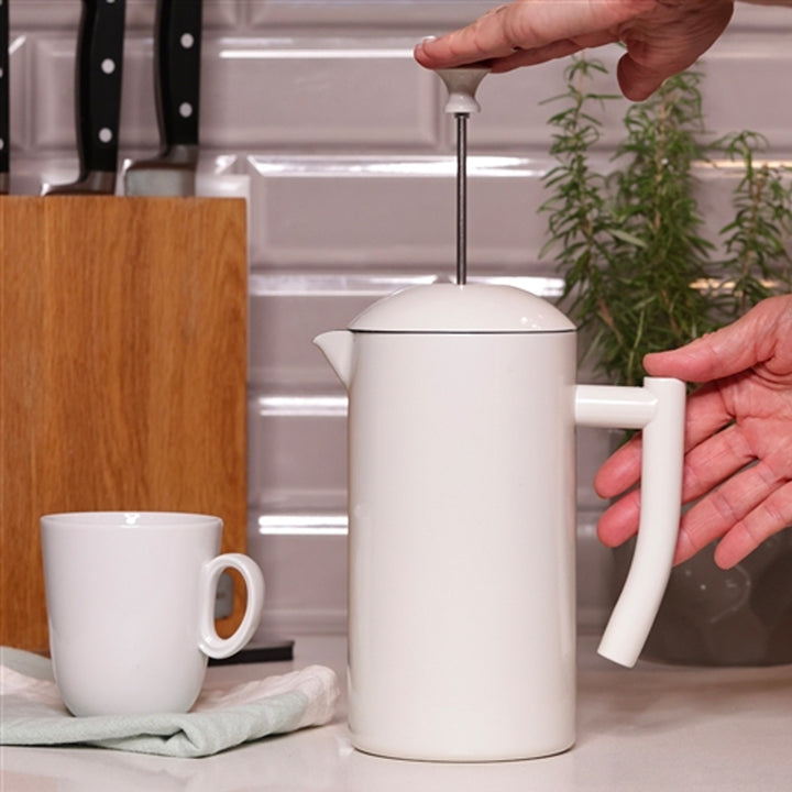 Frieling 34oz Stainless Steel Insulated French Press, Snow White 