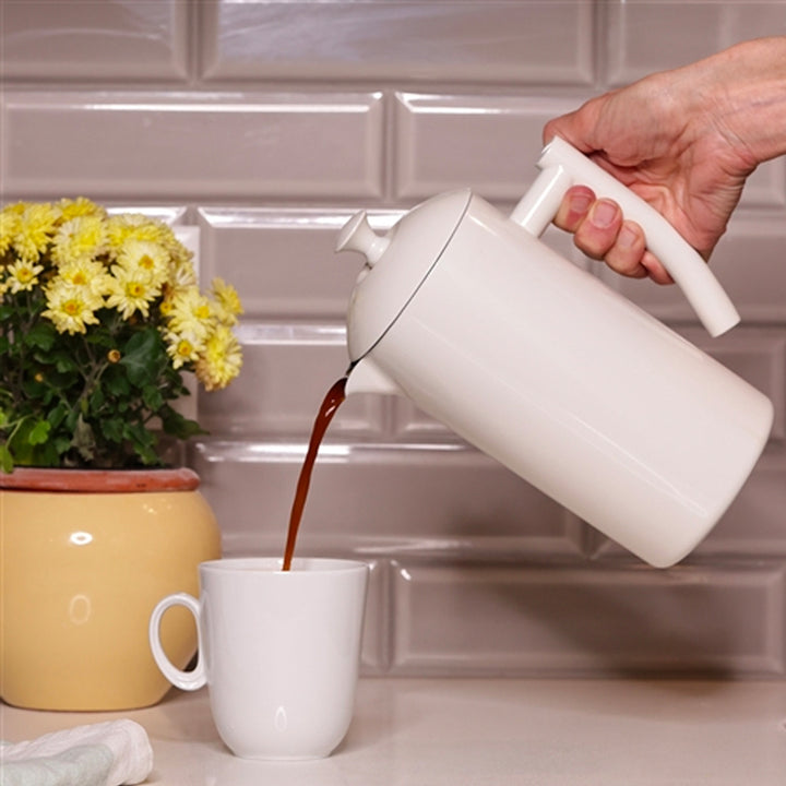Frieling 34oz Stainless Steel Insulated French Press, Snow White 
