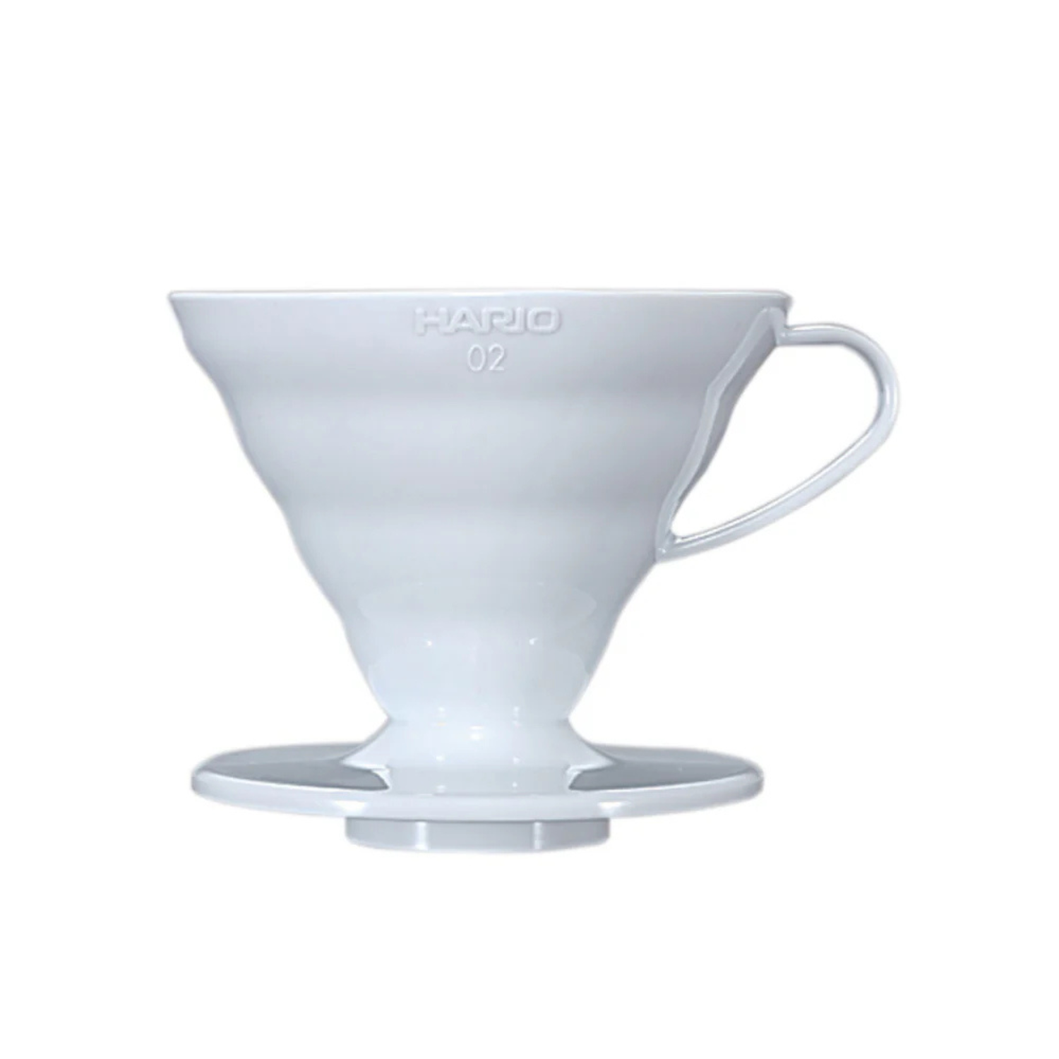Hario V60-02 Coffee Dripper, White Plastic