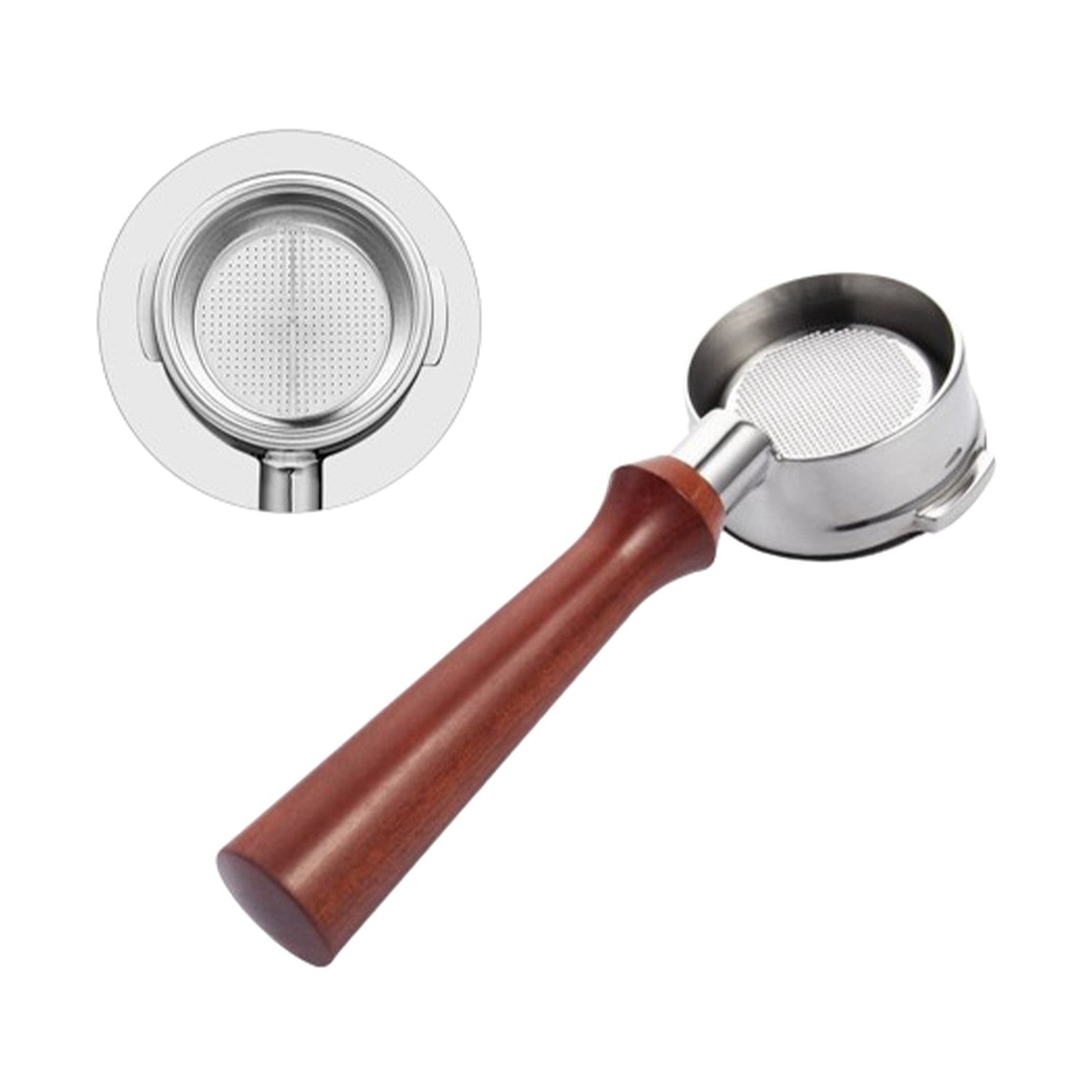 I.XXI Breville Compatible 58mm Bottomless Portafilter, Rosewood