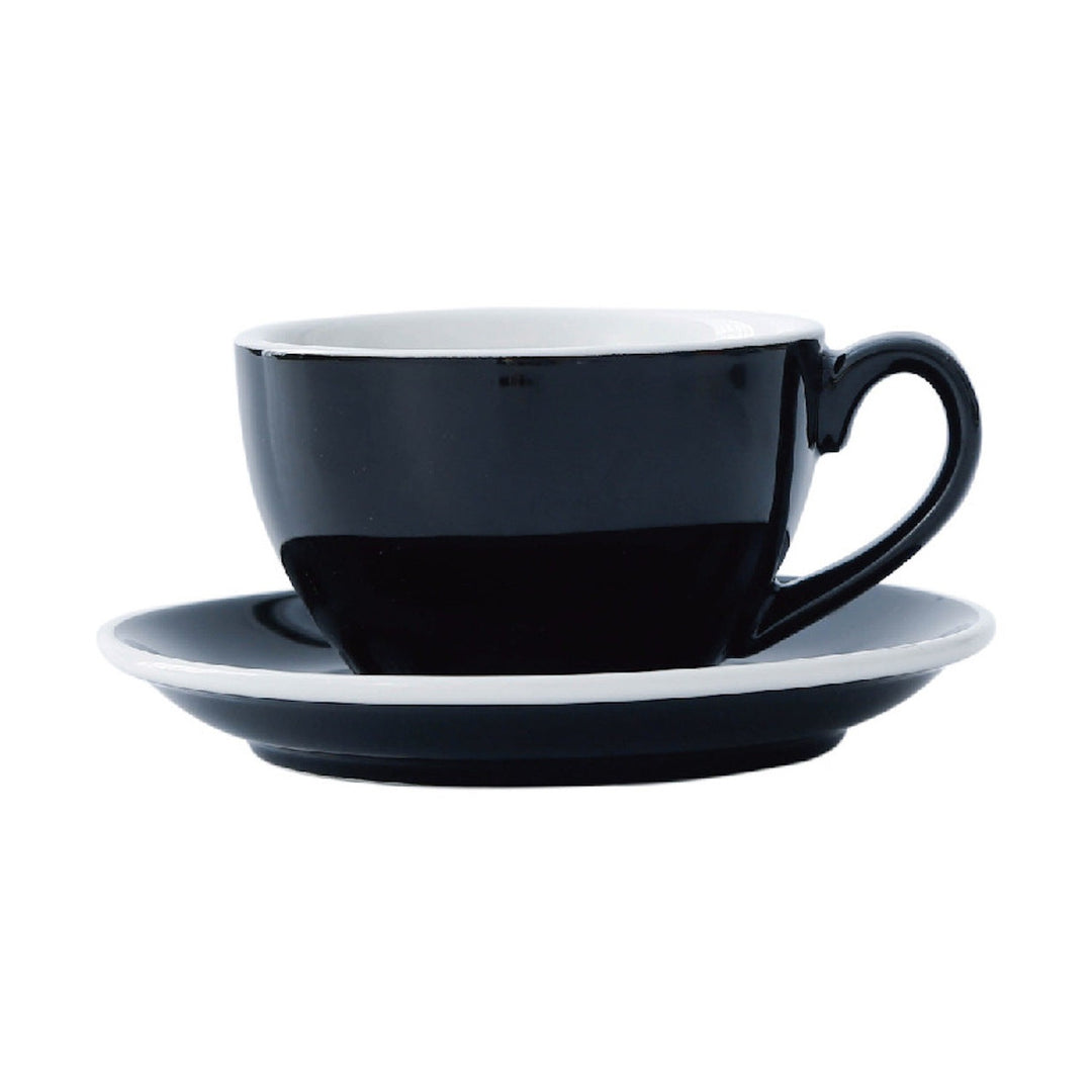 I.XXI Ceramic Latte Mug with Saucer 220ml, Black
