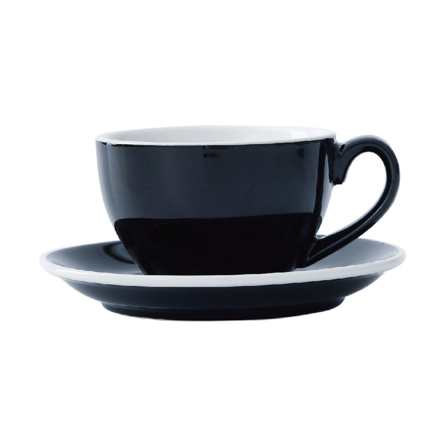 I.XXI Ceramic Latte Mug with Saucer 220ml, Black