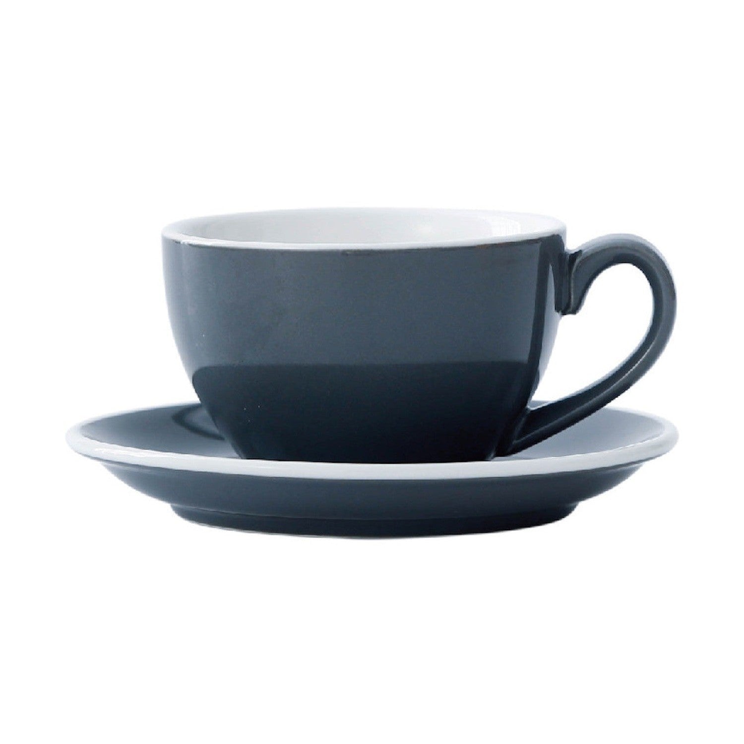 I.XXI Ceramic Latte Mug with Saucer 220ml, Grey