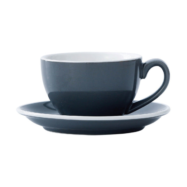 I.XXI Ceramic Latte Mug with Saucer 220ml, Grey