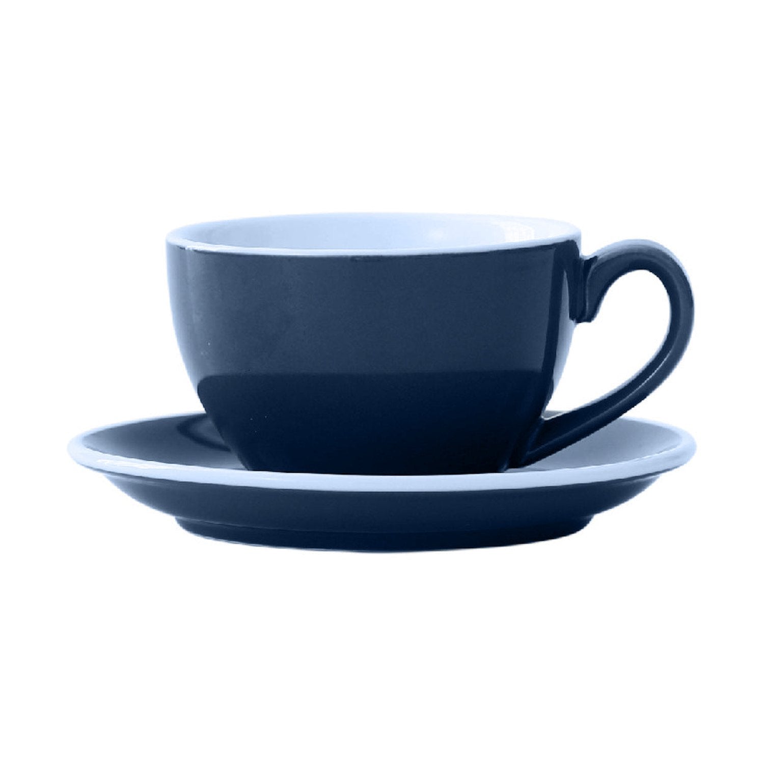I.XXI Ceramic Latte Mug with Saucer 220ml, Navy Blue