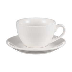 I.XXI Ceramic Latte Mug with Saucer 220ml White