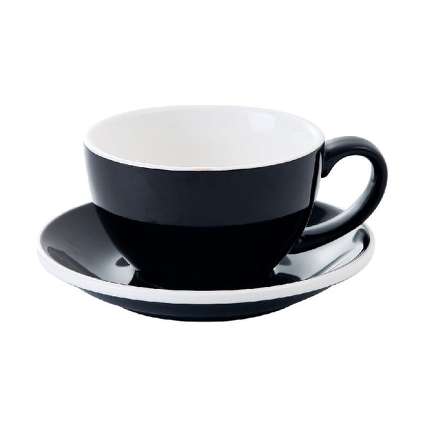 I.XXI Ceramic Latte Mug with Saucer 350ml, Black