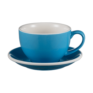 I.XXI Ceramic Latte Mug with Saucer 350ml Blue