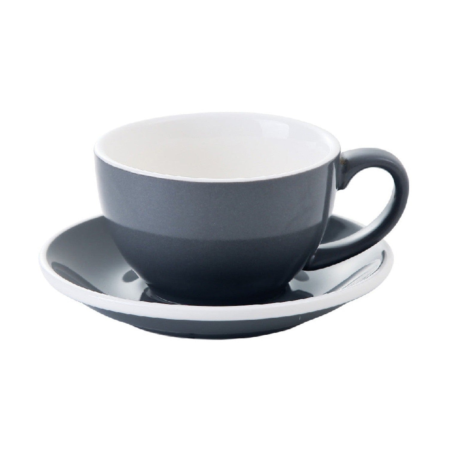 I.XXI Ceramic Latte Mug with Saucer 350ml, Grey