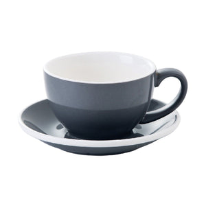 I.XXI Ceramic Latte Mug with Saucer 350ml, Grey