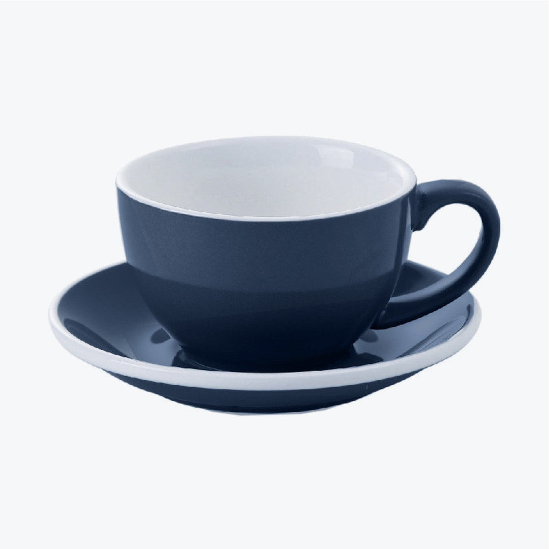 I.XXI Ceramic Latte Mug with Saucer 350ml Navy