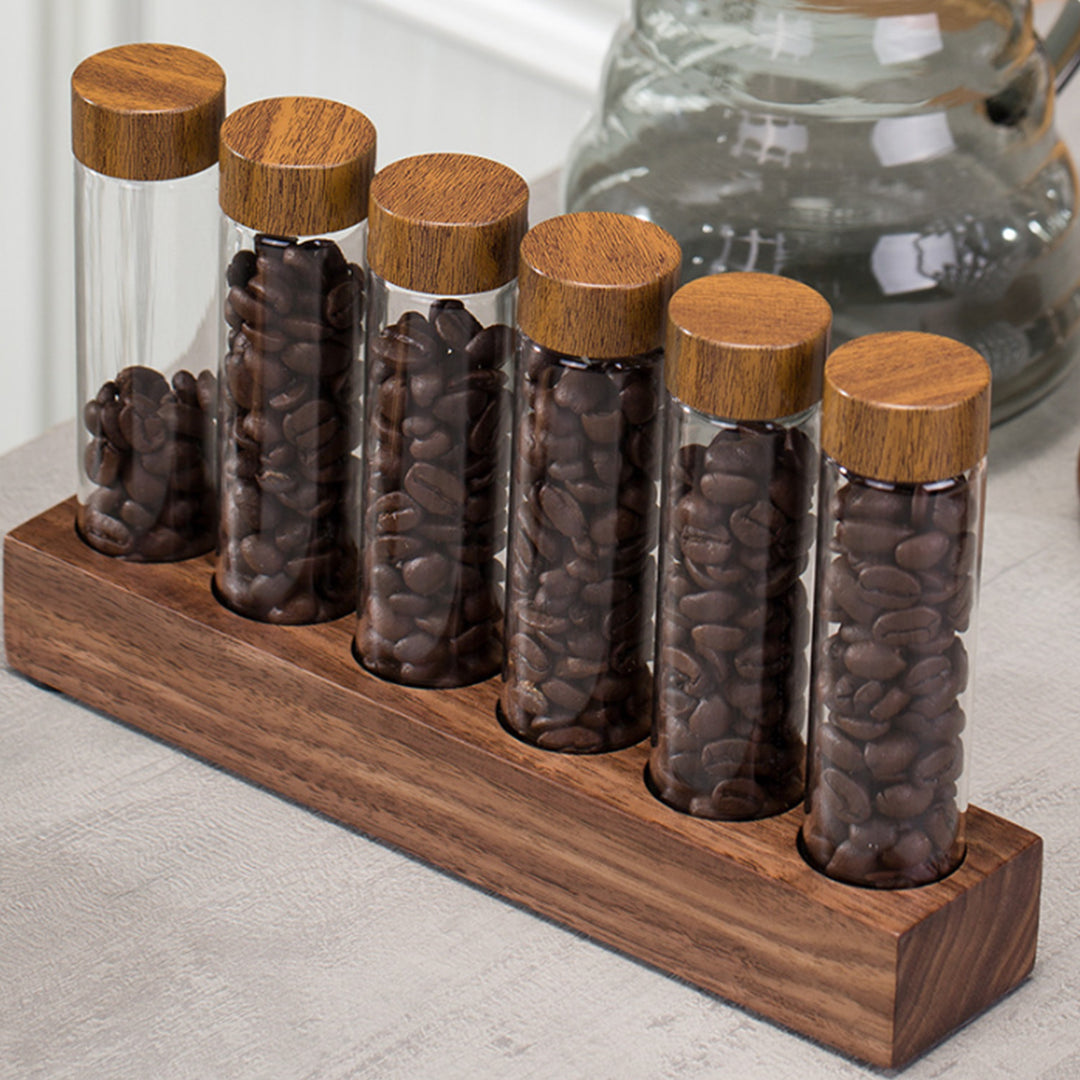 I.XXI Coffee Bean Tube Display 6 Pack with stand