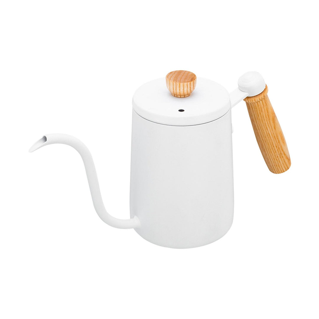 I.XXI Coffee Gooseneck Kettle with Walnut Handle 600ml, White