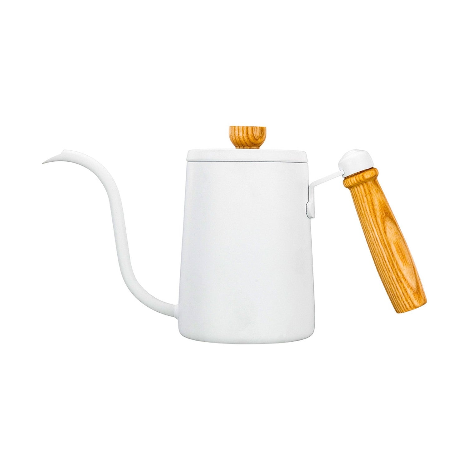 I.XXI Coffee Gooseneck Kettle with Walnut Handle 600ml, White