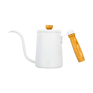 I.XXI Coffee Gooseneck Kettle with Walnut Handle 600ml, White