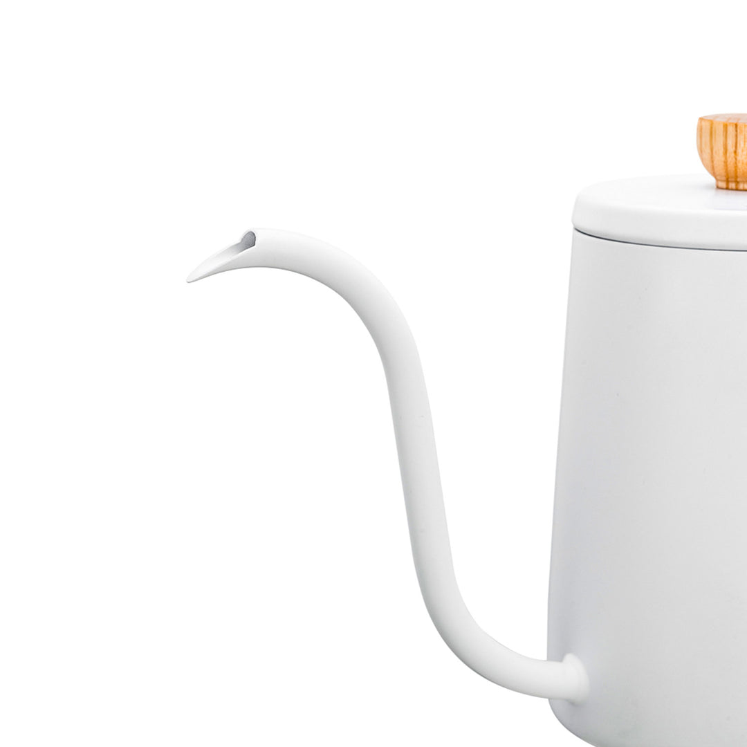 I.XXI Coffee Gooseneck Kettle with Walnut Handle 600ml, White